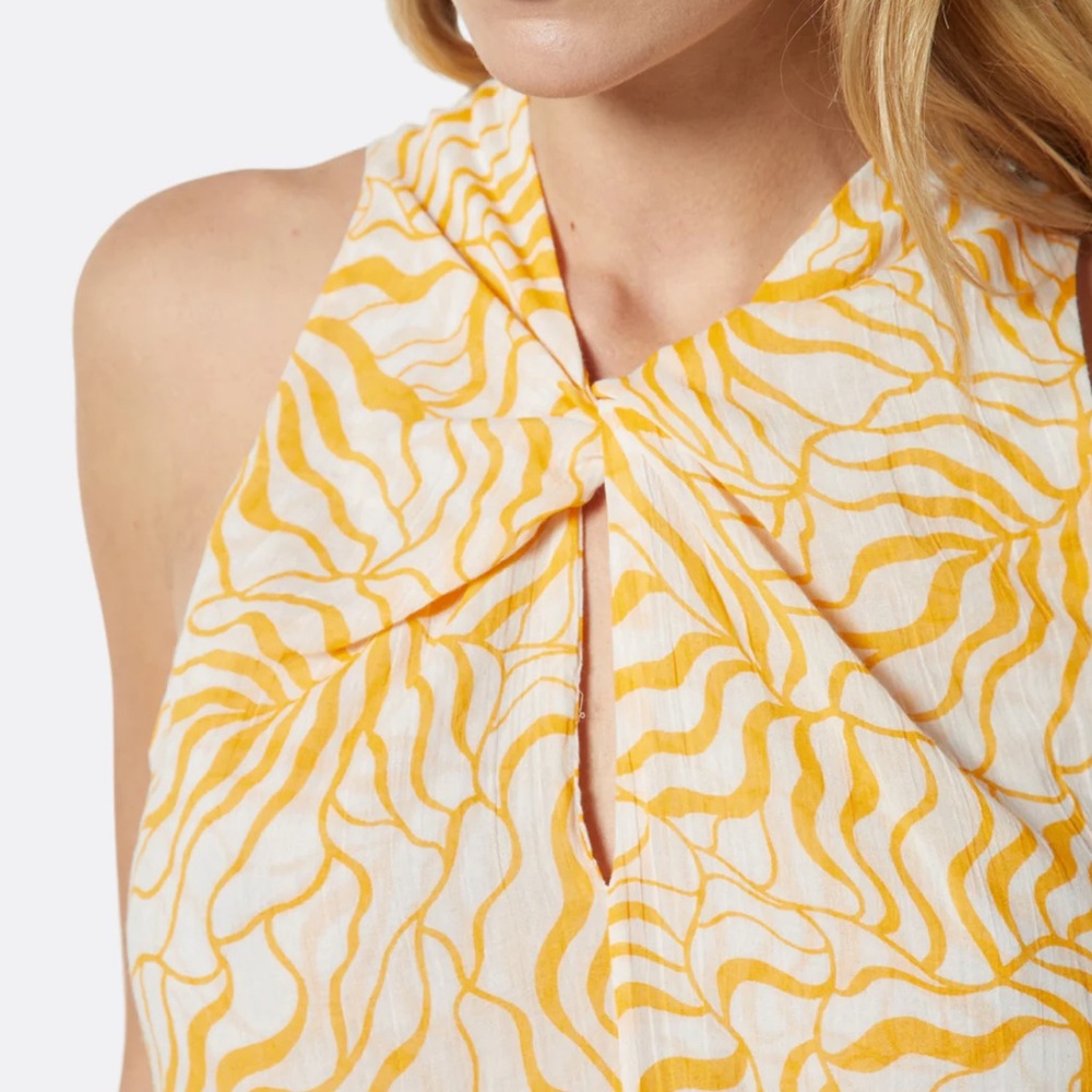 NWT - Joie - Maraloma Cotton Top - Porcelain Saffron Yellow - Small - Picture 4 of 4